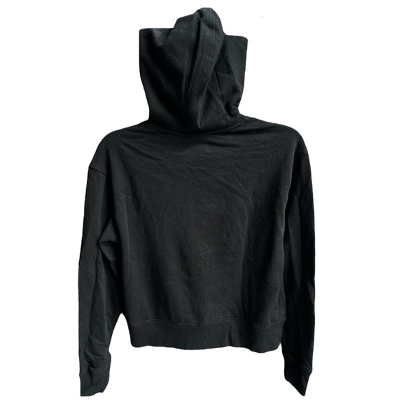 Everlane The Lightweight French Terry Crop Hoodie Sweatshirt Black XSmall Medium - Picture 2 of 8